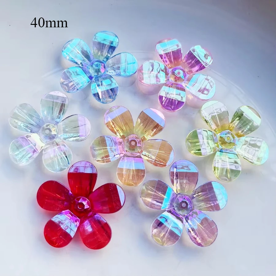 10pcs/lot 40mm shiny AB floral rhinestones suitable for hairpin dress jewelry home decoration accessories