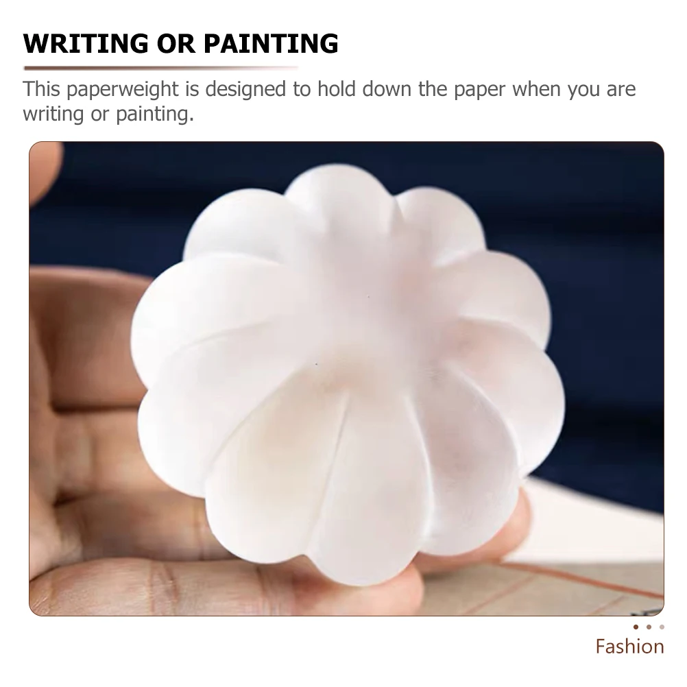 

Crystal Glass Paperweight Calligraphy Practice Chinese Calligraphy Pumpkin Shape Brush Holder Writing Painting Solid Heavy