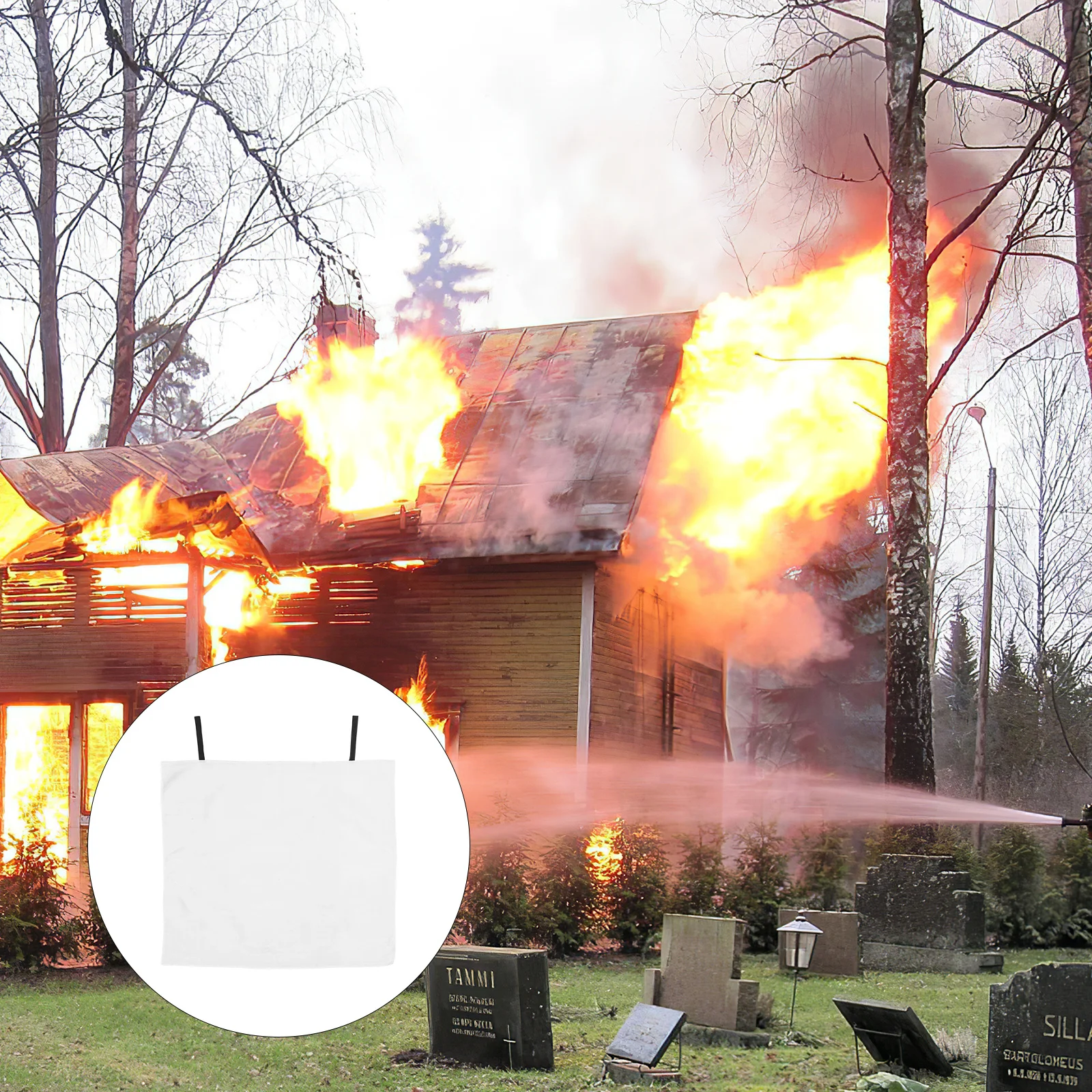 بطانية حريق للمنزل والمطبخ والتخييم في الهواء الطلق تستخدم الألياف الزجاجية حصيرة مقاومة للحريق المحمولة بطانية أمان مثبطات اللهب