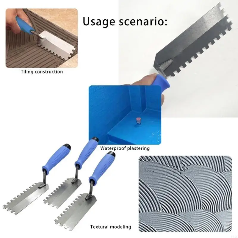 Masonry Trowel Building Tool For Brick & Tile Work With Notched Y4QC