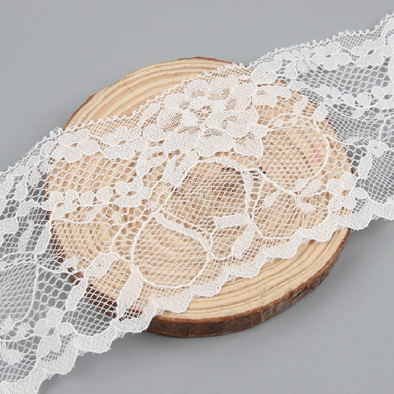 Exquisite White Lace Trim With Non-Elastic Floral Lace Edging For T-Shirt Neckline Dresses Lingerie And Craft Embellishments