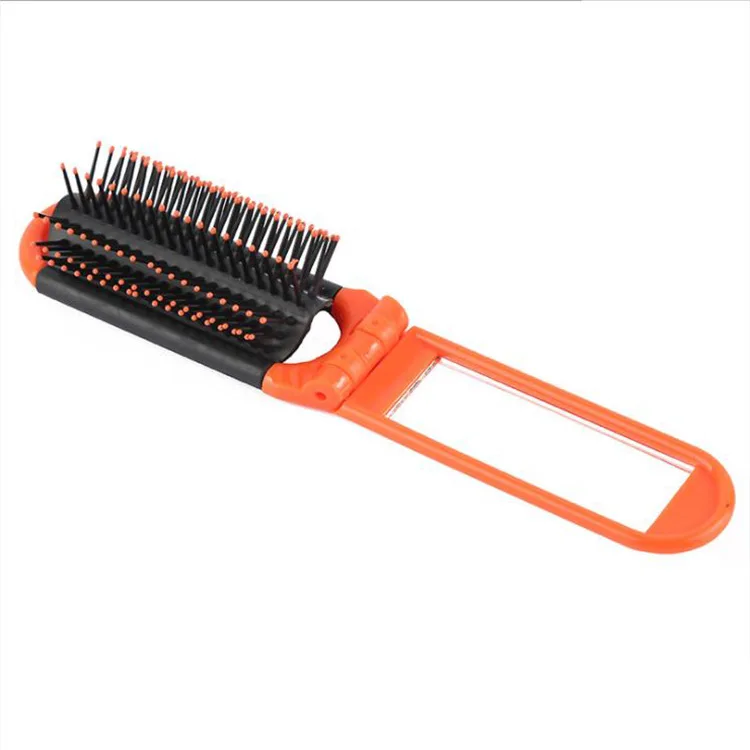 Fashion Professional Portable Travel Folding Hair Brush with Mirror Hairdressing Pocket Comb Pocket Size Purse Travel Hair Combs