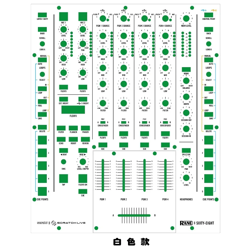 Rane Sixty-Eight Mixing Platform Panel Protective Film Lane 68 Personalized Customization Colorful Stickers