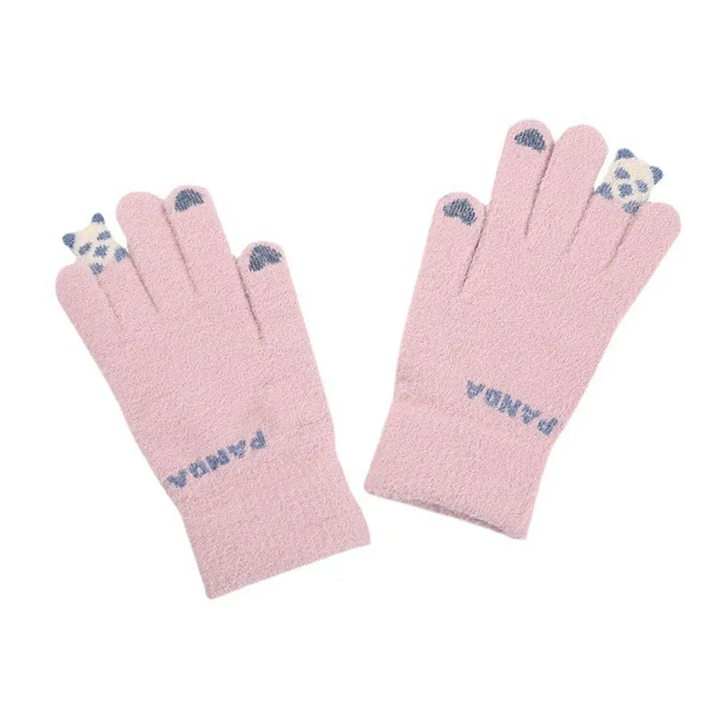 

Thick Breathable Love Elastic Letter Knitted Wool Mittens Touch Screen Gloves Driving Gloves Female Gloves