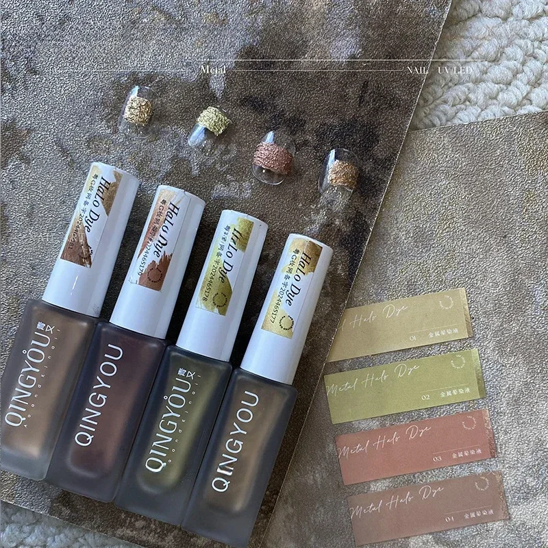 

4 шт./компл., металлический 10 мл акварельный лак для ногтей, воздушный сухой мраморный лак для ногтей, градиентные чернила для рисования гель-лаком, маникюр, сделай сам, дома