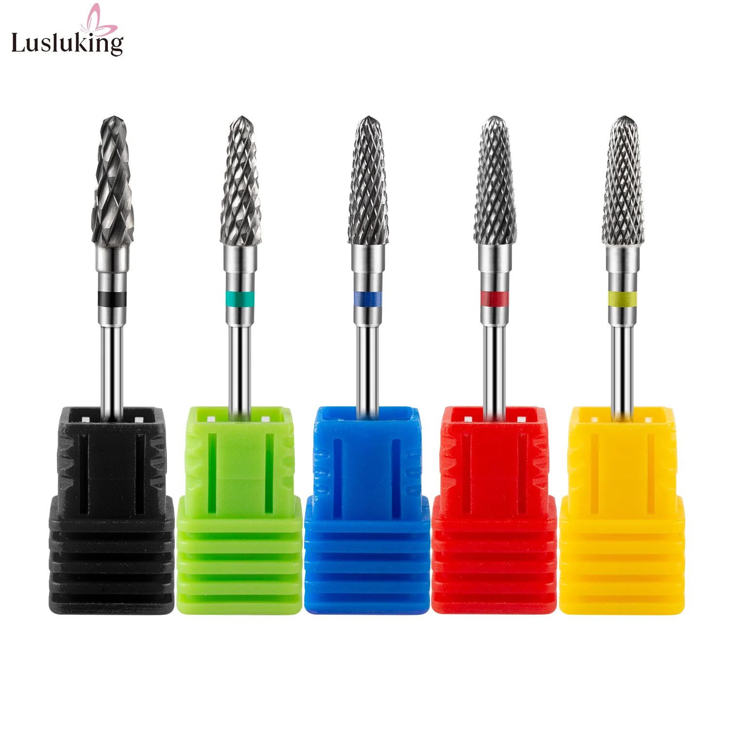 전동 드릴용 텅스텐 카바이드 네일 드릴 비트 5개, 3/32인치 샹크 밀링 커터, 네일 드릴 액세서리 비트, 젤 제거용