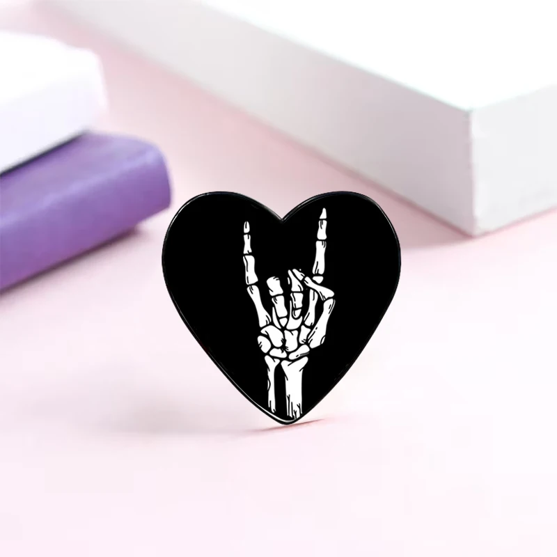 Skeleton Hand pin Funny Brooches Shirt Lapel Cute Badge Cartoon Jewelry Gift for Lover Girl Friends