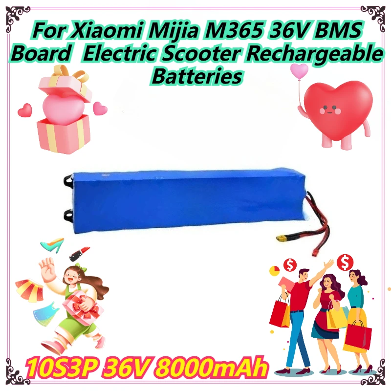 

10S3P 36V 8000mAh For Xiaomi Mijia M365 36V BMS Board Electric Scooter Rechargeable Batteries