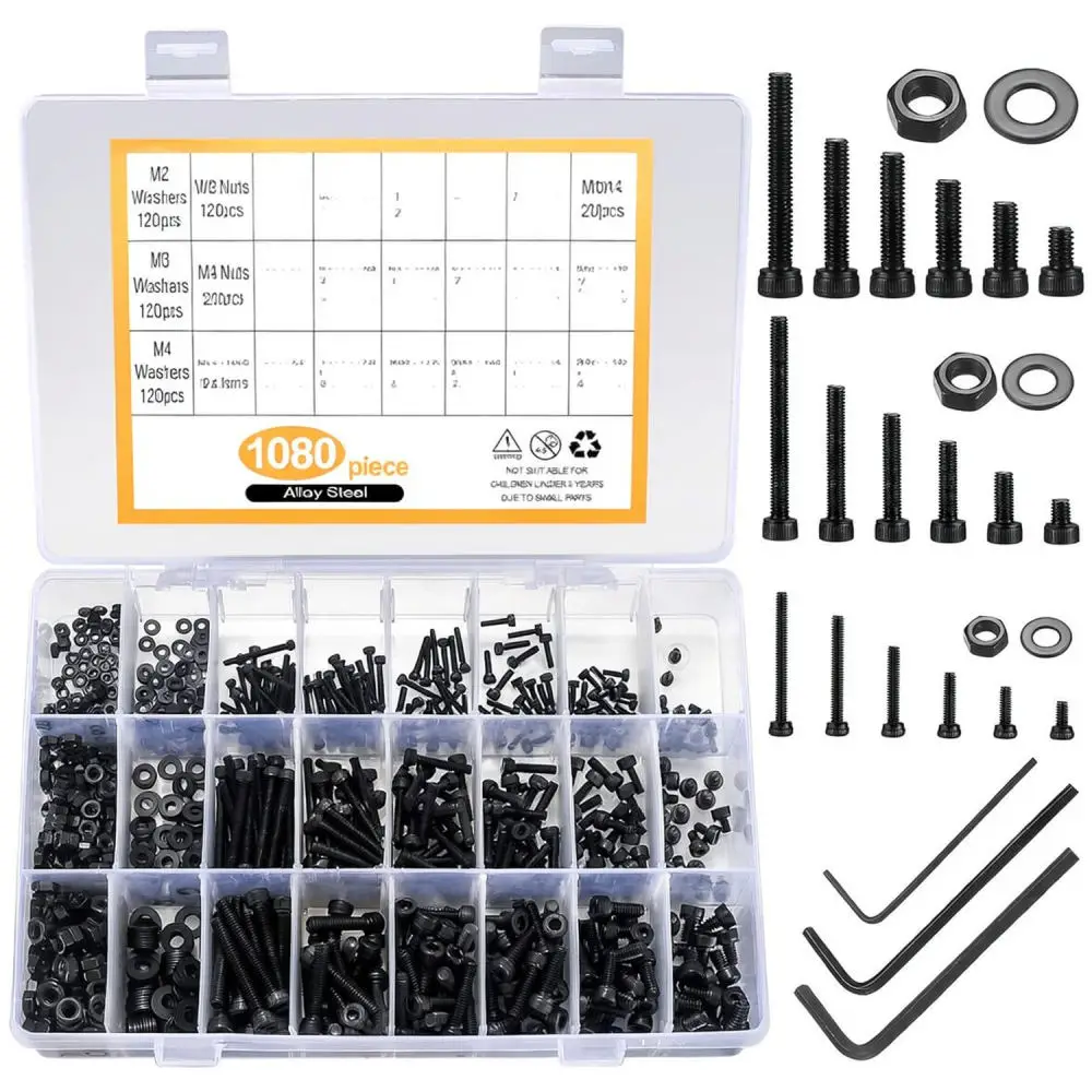 Alloy Steel Socket Cap Screw Nut Assortment Kit Durable DIN912 Fasteners For Professional Furniture And Machine Repair