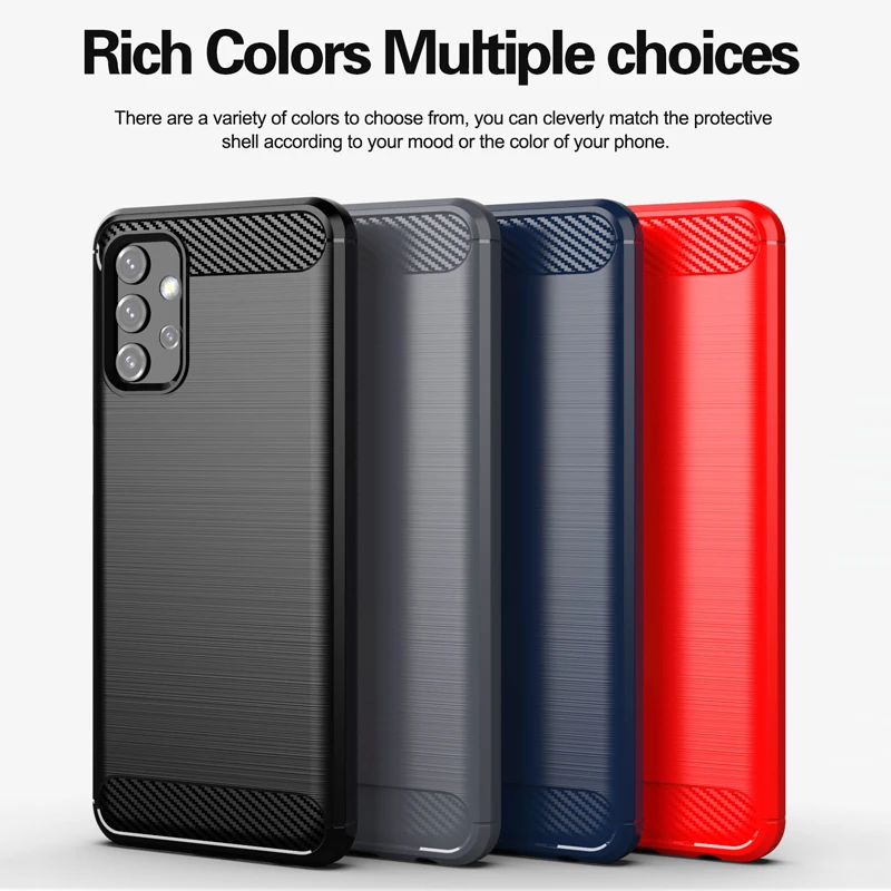 For Samsung Galaxy A32 5G Case Carbon Fiber Shockproof Soft Silicone Cover For Samsung Galaxy A12 5G A42 5G A52 A72 M12 M51 M31S