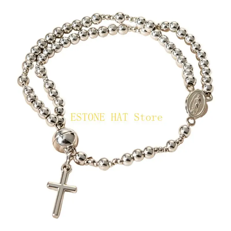 49MF Elegant Religious Crosses Charm Link Chain Light Weight Comfortable Daily Wear