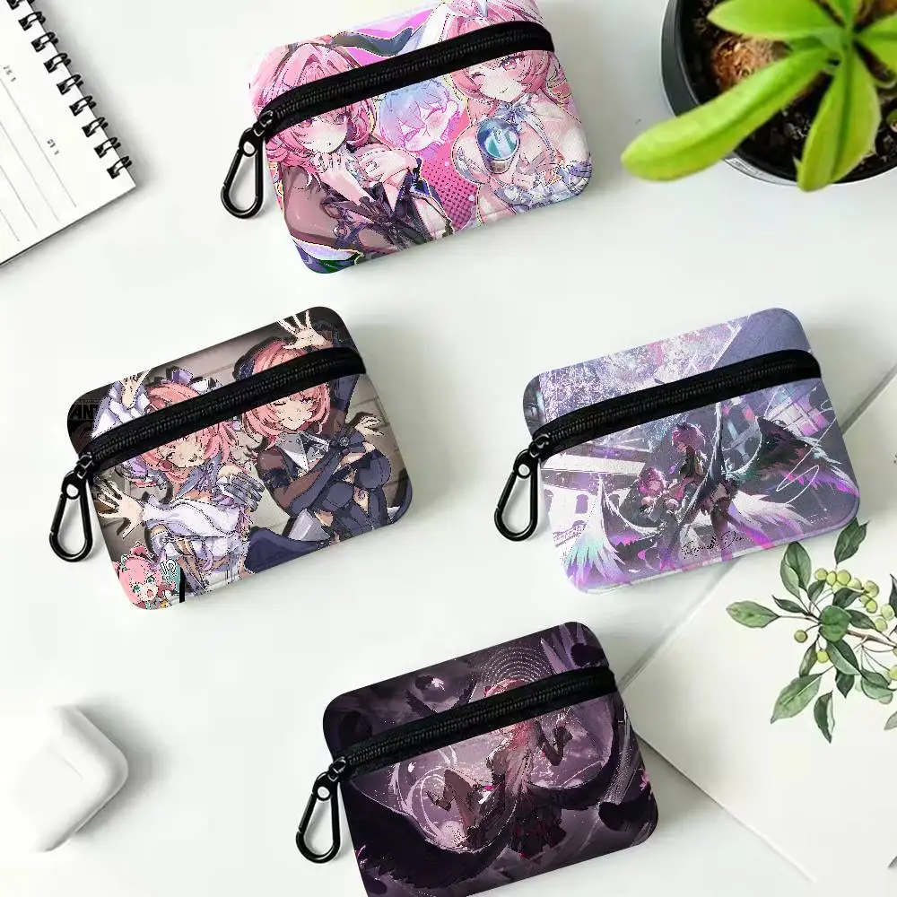 Kawaii Girl Remielle Dan Zenless Zone Zero Portable Oxford Fabric Mini Wallet Carabiner Design Small Coin Cards Keys Earphones