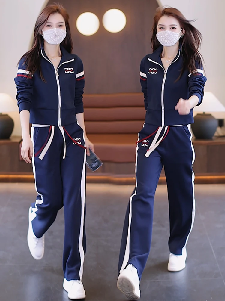 Casual Two-Piece Suit for Women Sweatshirt and Sportswear Loose Top Korean Version Spring and Autumn New Fashion 2023