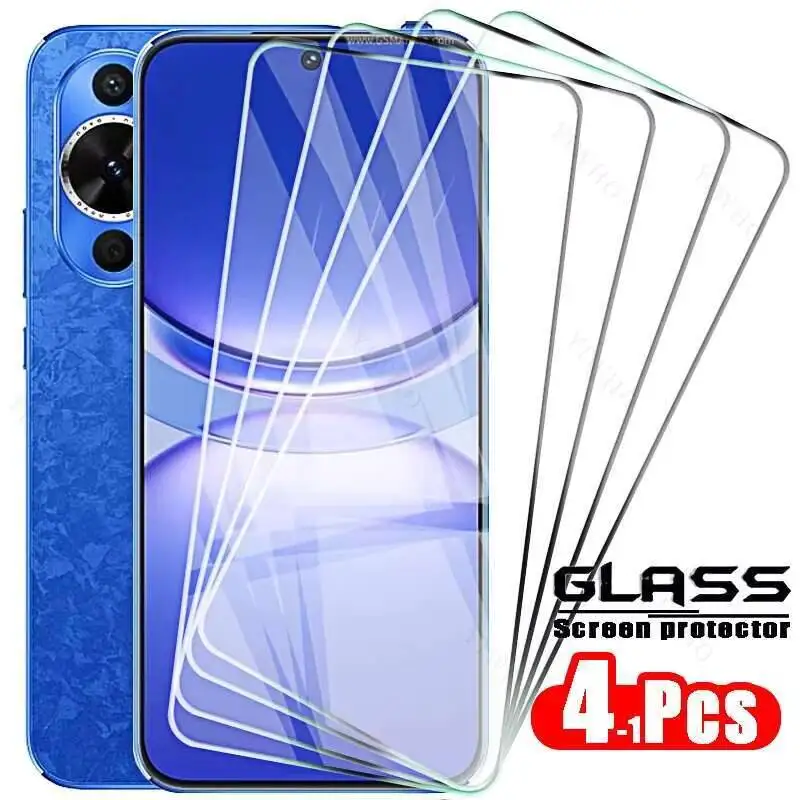 

4-1Pcs Protective For Huawei Nova 12 Lite Tempered Glass Screen Protector 11 11I 10Z 10 9 8 Se Front HD Black Film