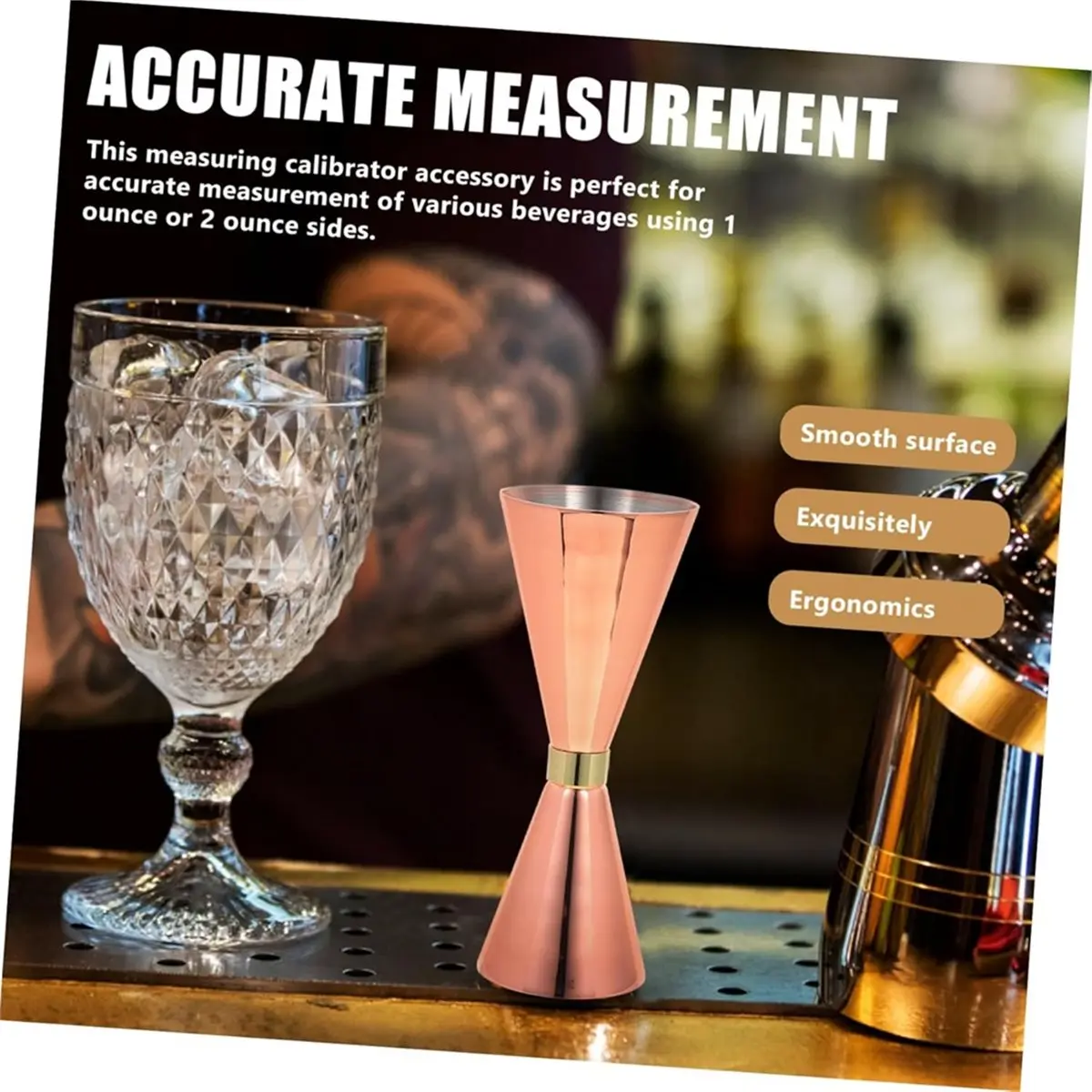 

Премиальный коктейльный джиггер из нержавеющей стали с медным покрытием, идеально подходит для бармеров и домашних баров