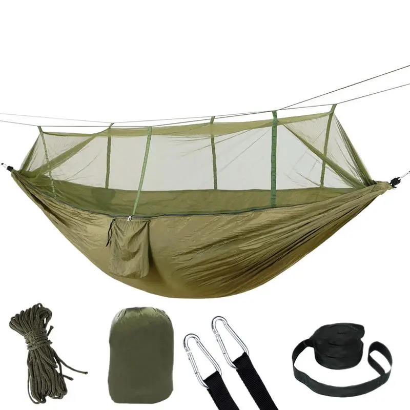 2 Person Hammock Tent Outdoor Camping Hammock With Net Large Load Bearing Outdoor Survival Gear For Beach Patio Camping Backyard