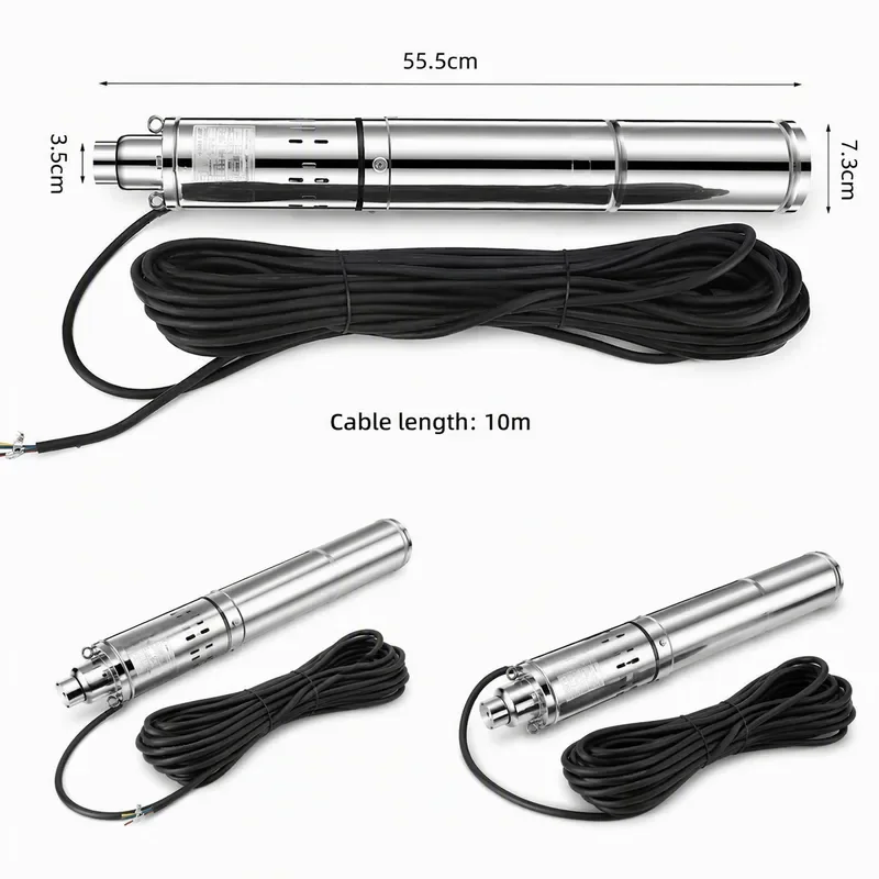 Electric High Head Screw Submersible Well Pump 220V Deep Water Borehole Stainless Steel Solar Compatible Irrigation System view 5