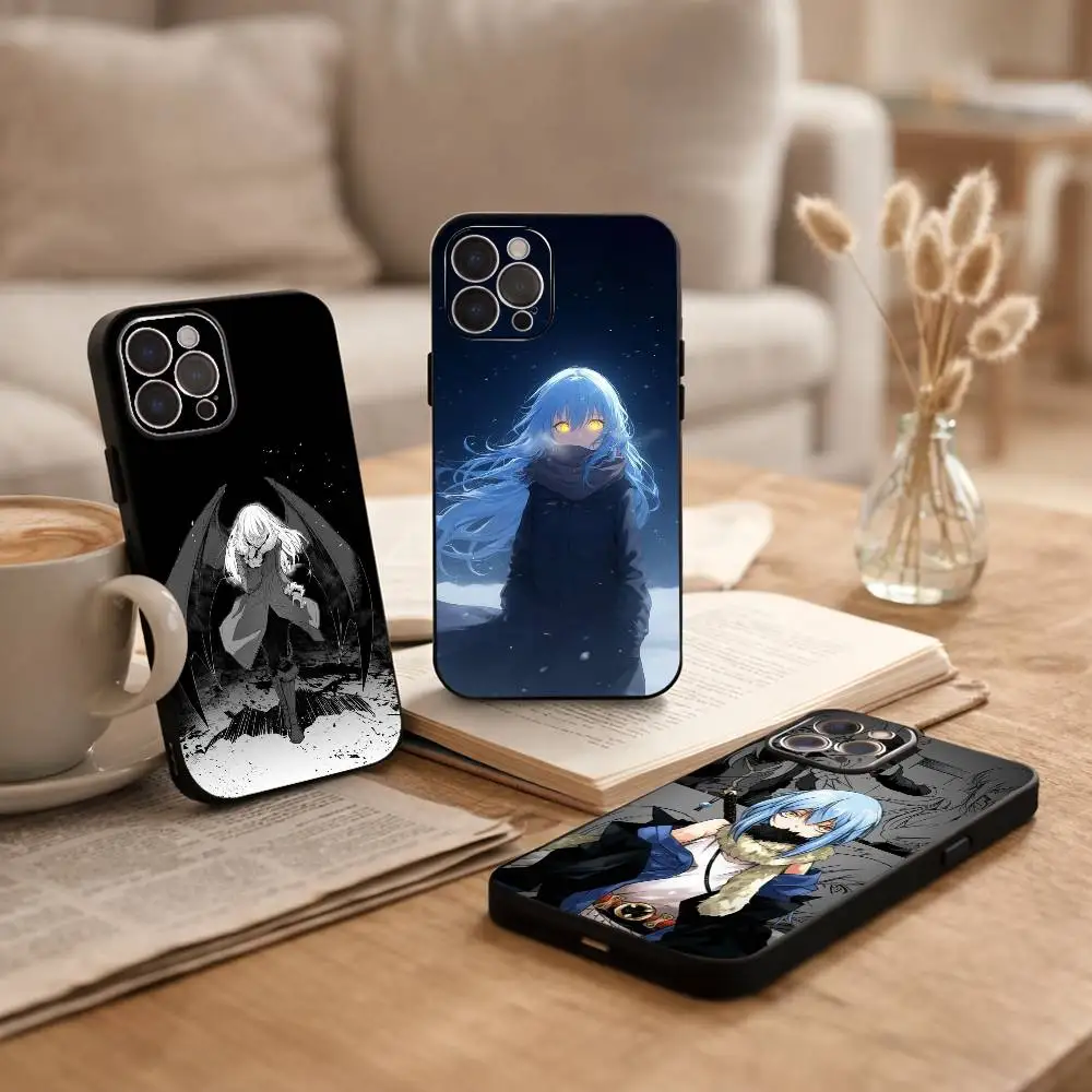

S-Slime-R-Rimuru Anime Phone Case For iPhone17,16,15,14,13,12Plus,Pro Max,XS,5G Soft Silicone Black Cover