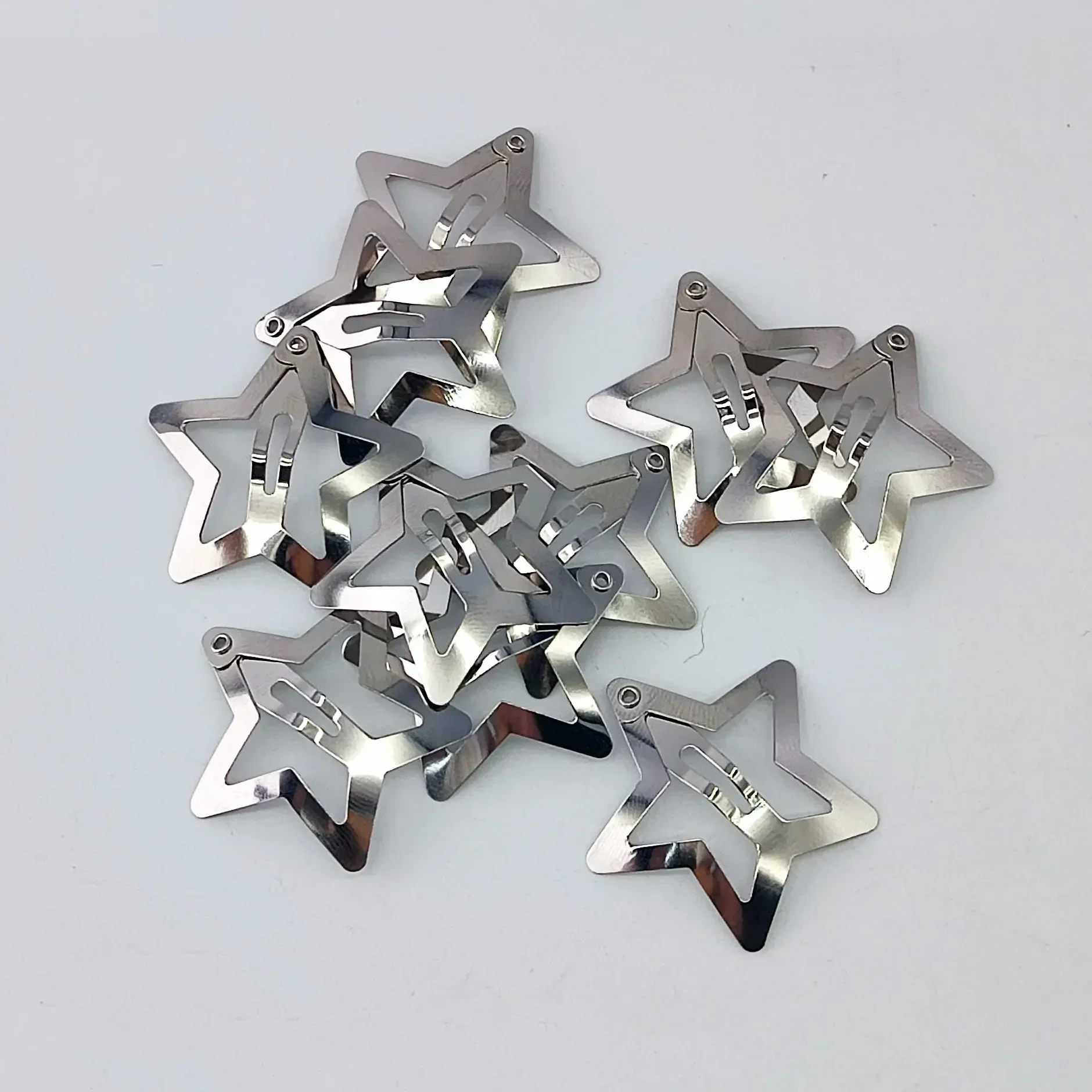 10/30Pcs Y2K Silver Star Hair Clips for Girls Filigree Star Metal Snap Clip Hairpins Barrettes Hair Bobby Pin Y2k Accessories