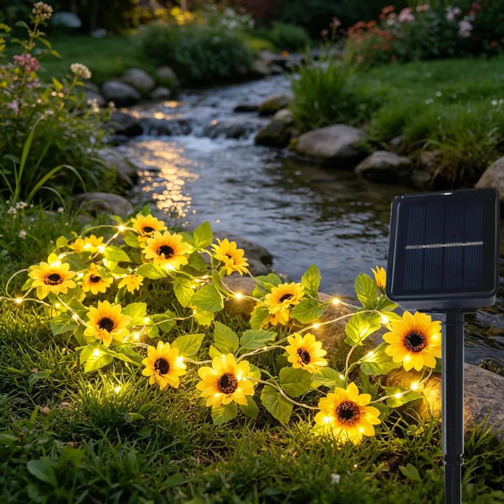 

Wall Fence Decoration Solar LED Artificial Green Leaf Light Fairy Garland Light String Festoon Outdoor Party Garden Wedding Yard