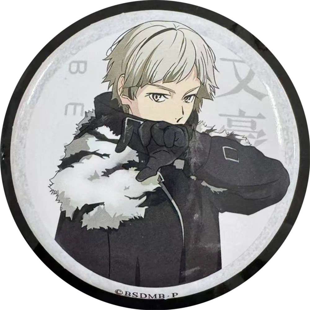 58mm Anime Dazai Osamu Nakajima Atsushi Izumi Kyouka Ryunosuke Akutagawa Cosplay COSTUME Badge Pin SPTE Tinplate Brooch﻿ Prop - view 4