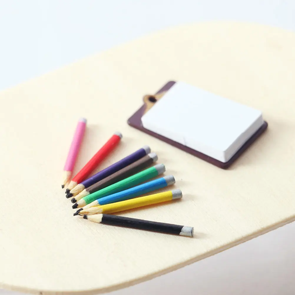 

Набор реалистичных миниатюрных школьных принадлежностей: очаровательные аксессуары для мини-домиков, милые имитации учебных инструментов, миниатюрные книги, школьный рюкзак