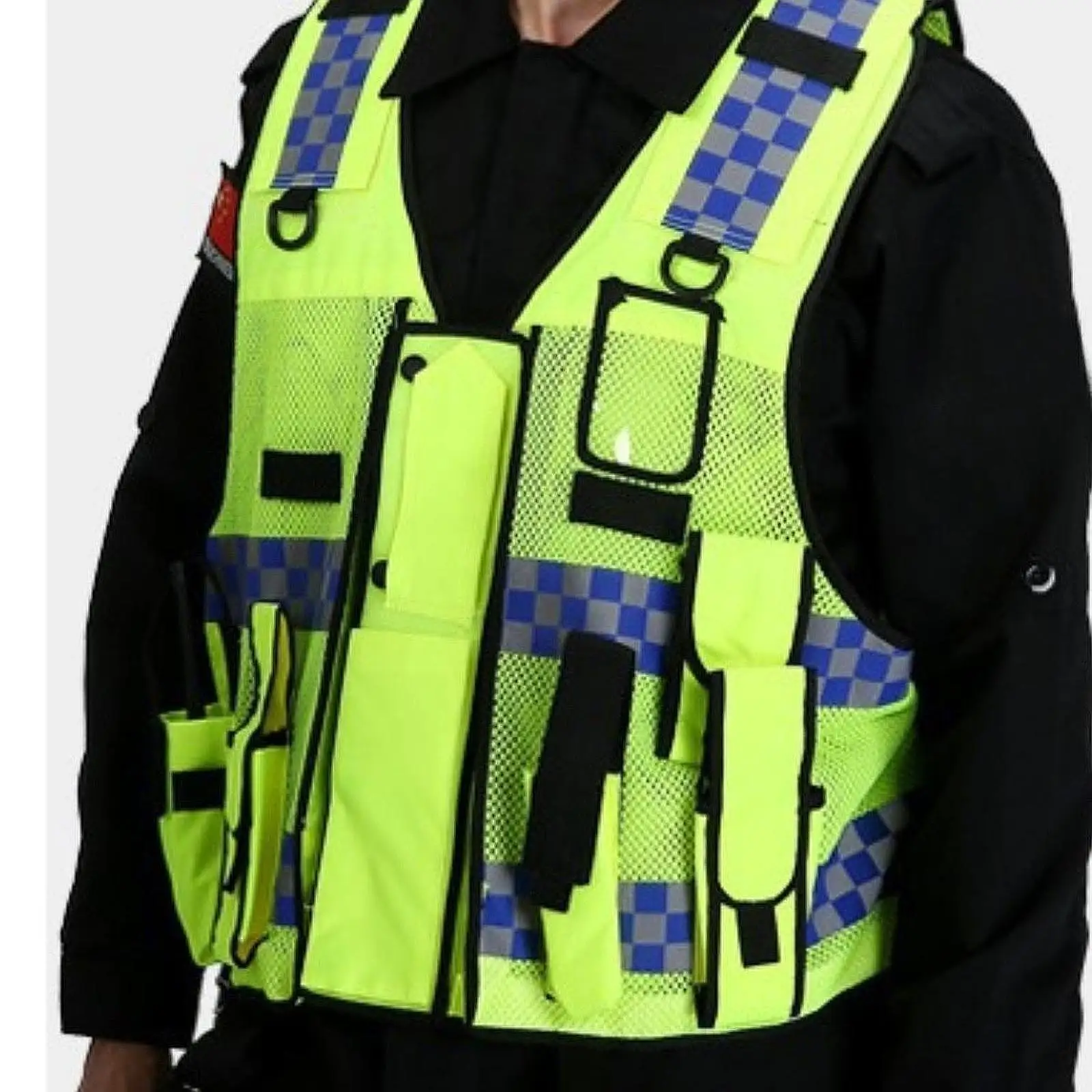 سترة أمان عاكسة للبالغين، ملابس عمل خفيفة الوزن ومسامية مع جيوب لركوب الدراجات والمشي وركوب الدراجات والمشي لمسافات طويلة في الهواء الطلق #4