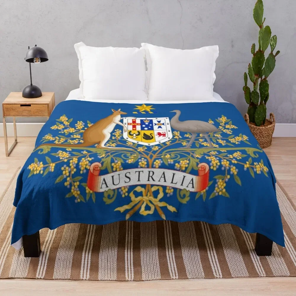 

Coat of Arms of Australia Throw Blanket All Season Lightweight Soft Blanket for Bed
