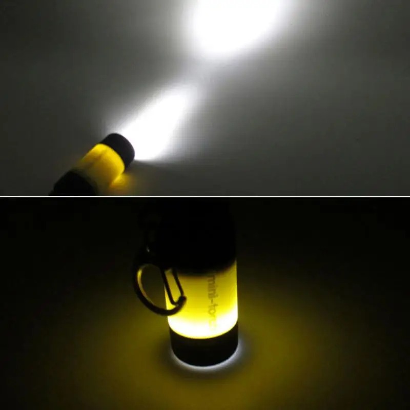 Mini Portable Waterproof LED Flashlight 0.3W USB Torch Night Light Keychain Key Ring Flashlight For Camping Hiking Fishing Torch