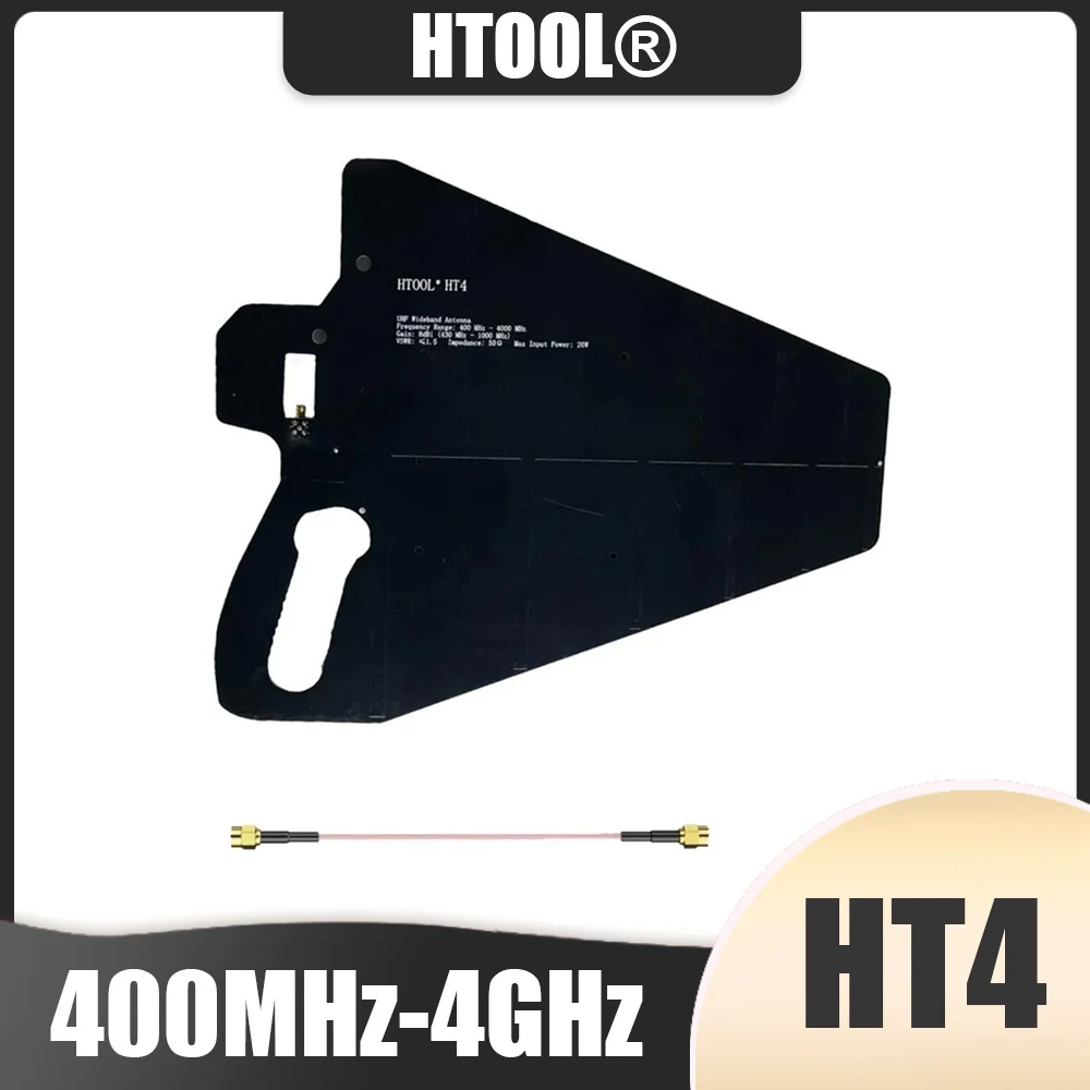 HTOOL HT4 Log Periodic Antenna 400MHz-4000MHz 8dBi 50Ω High Gain Wideband Directional Antenna for RF Signal Transmit Receive
