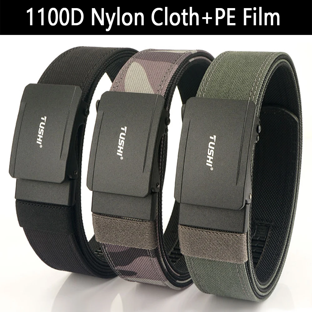 ALPTACTICS Stiff Tactical Belt for Men Metal Automatic Buckle Military Police Duty Belt 1100D Nylon Gun Belt Casual Girdle Male