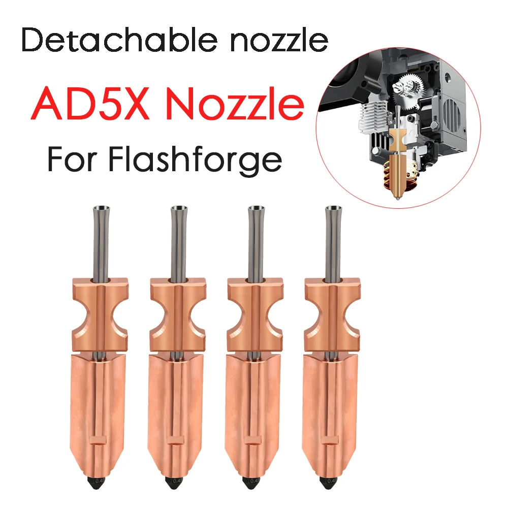 

For New FlashForge Ad5x Nozzle Hardened 0.25 0.4 0.6 0.8 Adverturer Ad5x Flashforge Extruder Ad5x Hotend 3d Printer Accessories