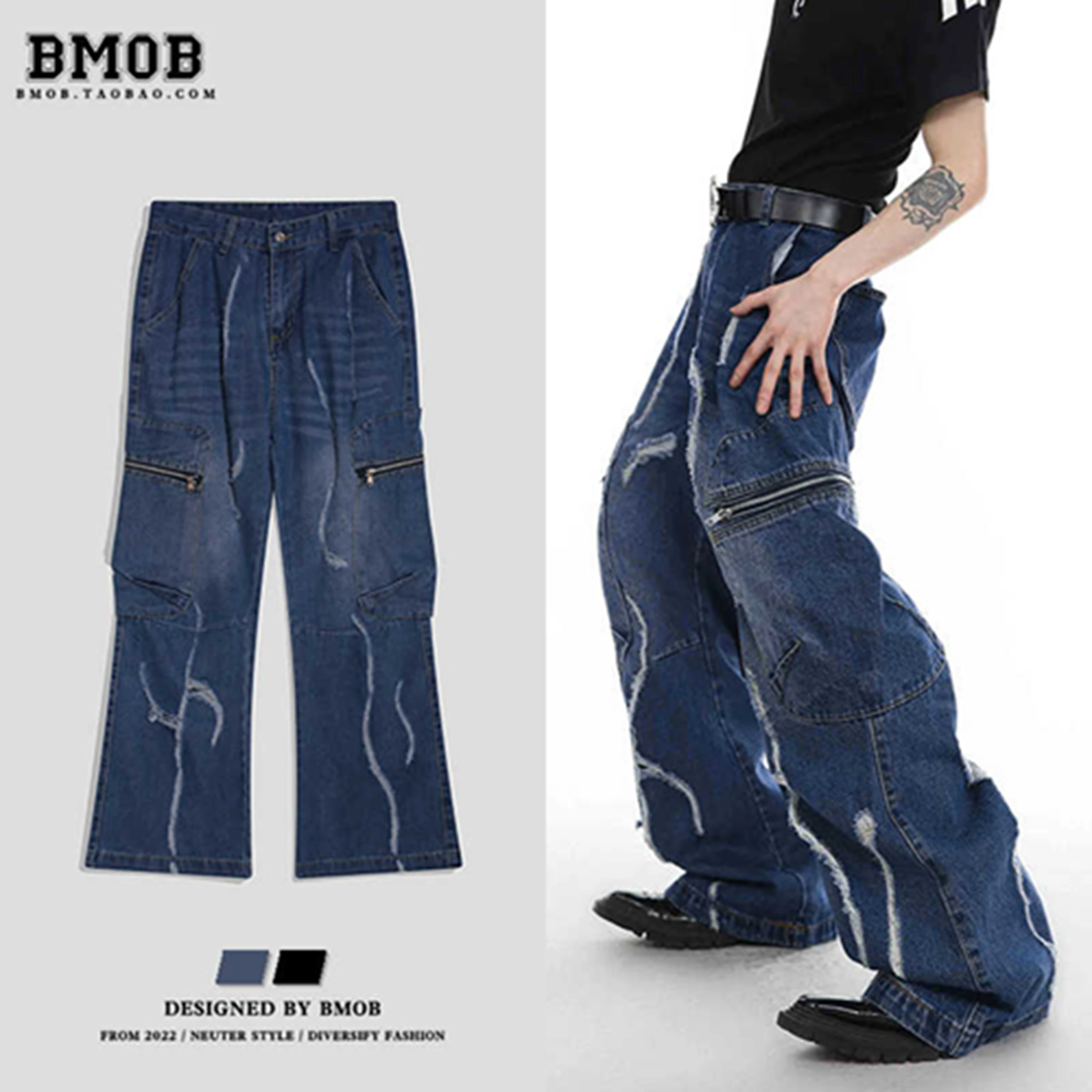 

Blue Women Jeans High Waist Fashion American Vintage Streetwear Y2K NEW Wide Leg Jean Female Denim Trouser Baggy Denim Pants