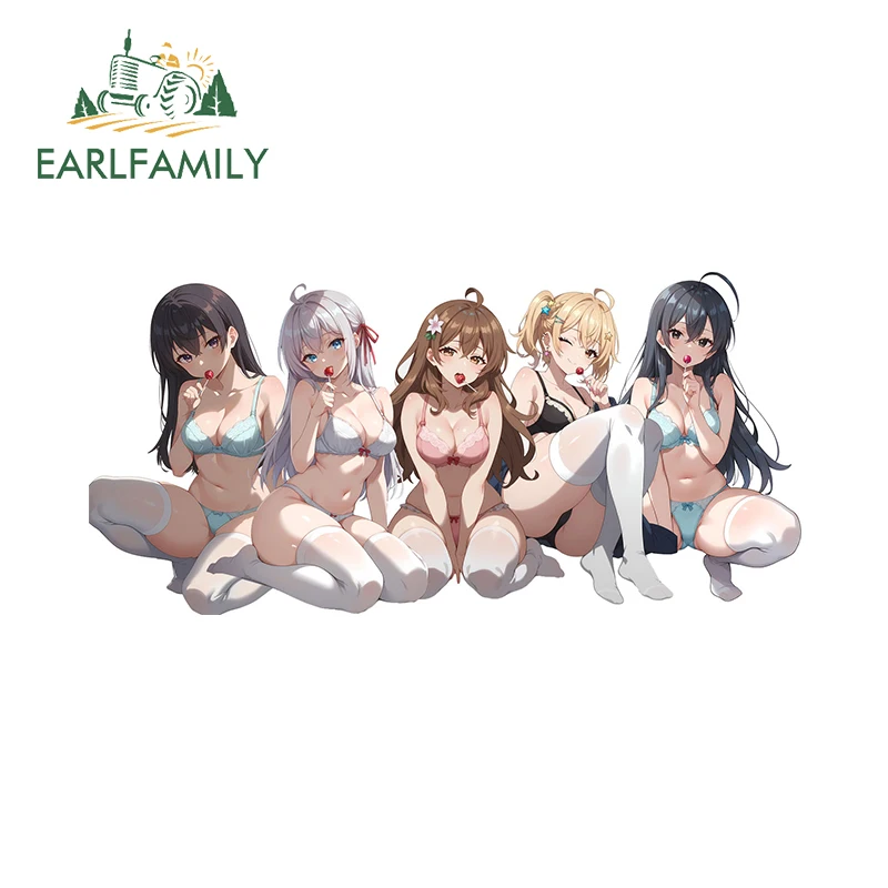 

EARLFAMILY 13cm Bikini Alisa Waifu Car Sticker Loli Sexy Anime Car Door Protector Decal Waterproof Bumper Laptop Accessories