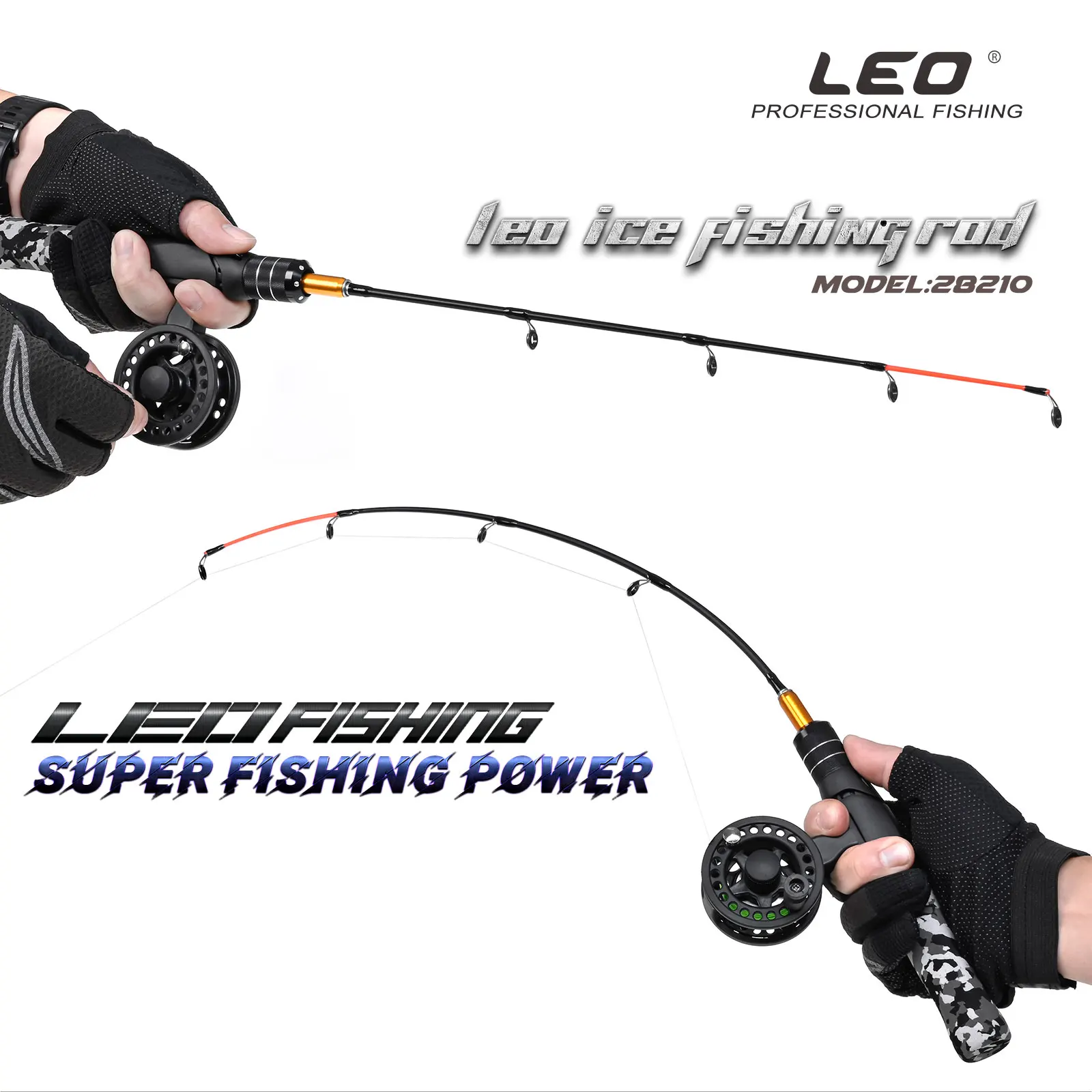 LEOFISHING Ice Fishing Set Rod and Reel Combos with Complete Kits JIG Hooks  Soft Lures and Carrier Bag 50cm/19.7inch Full Set - AliExpress 18