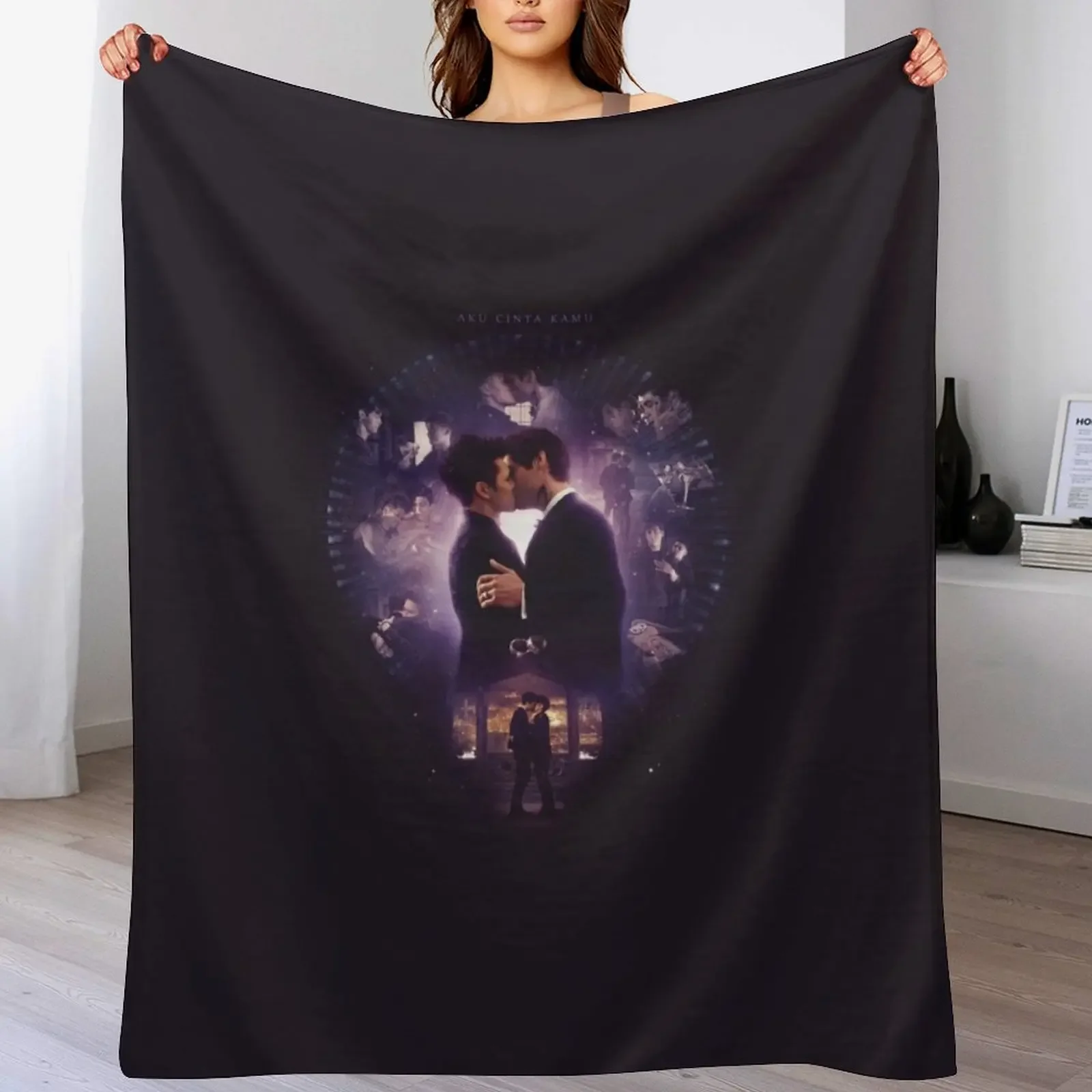 

Aku Cinta Kamu Throw Blanket Retros Sofas Hairys warm for winter Blankets