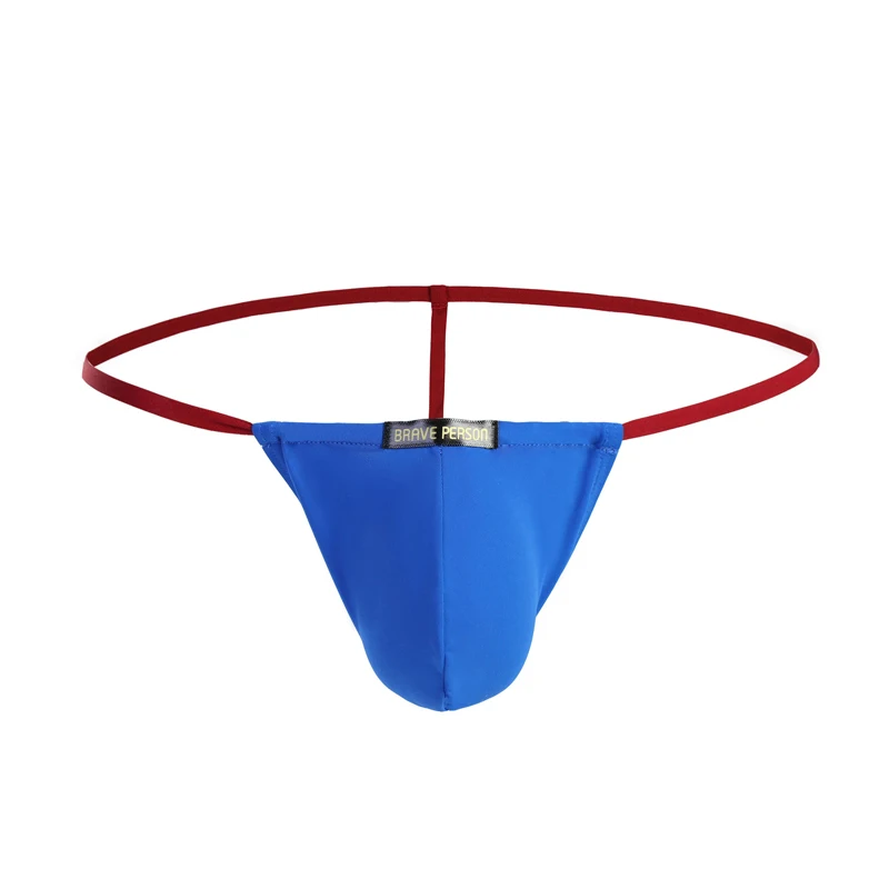 Ice Silk Low-Waist Sexy Men's Thong Underwear Single Thong Briefs