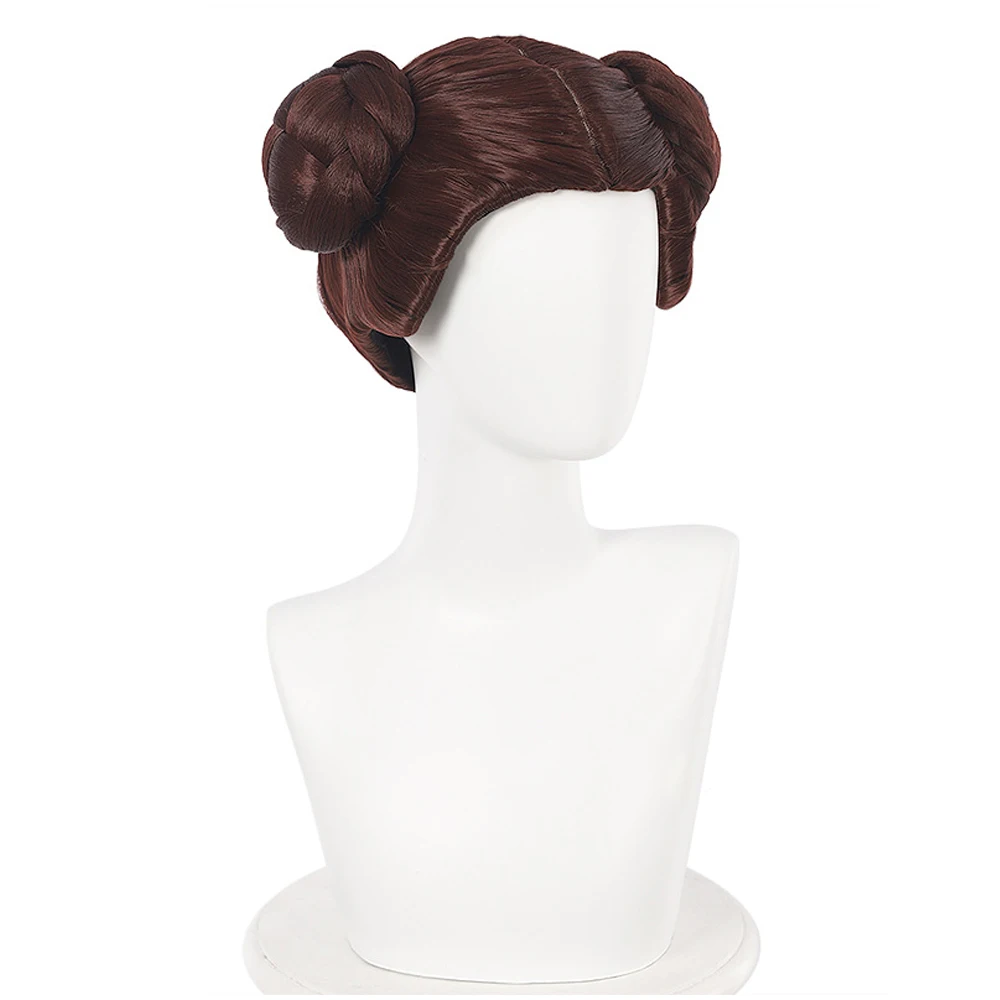 Leia-pelucas de princesa de fantasía para Cosplay, accesorios de disfraz de batalla espacial de película, disfraz de Halloween para mujeres adultas, accesorios de ropa de juego de rol