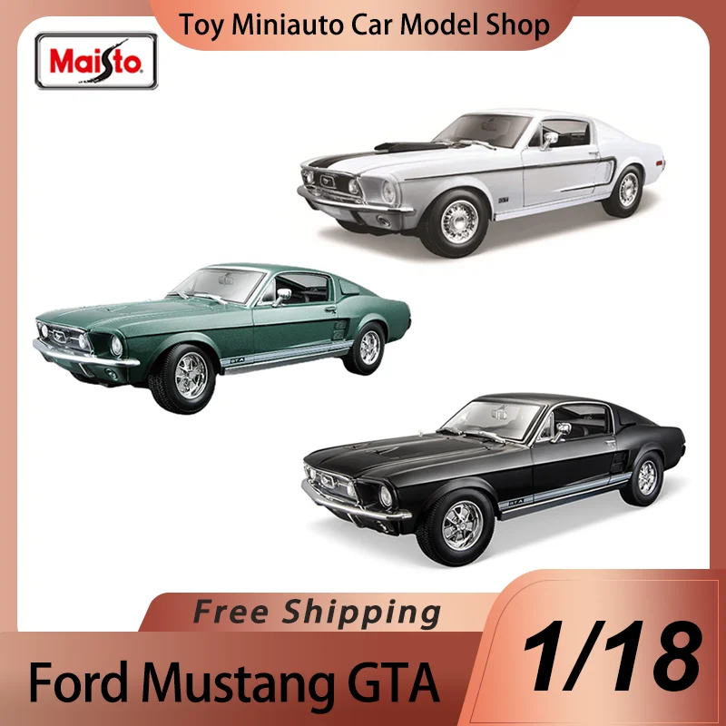 In Stock Maisto 1:18 1967 Ford Mustang Gta Fastback 1968 Ford Mustang Gt Cobra Jet Alloy Miniature Diecast Christensen Toys Gift