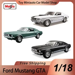 In Stock Maisto 1:18 1967 Ford Mustang Gta Fastback 1968 Ford Mustang Gt Cobra Jet Alloy Miniature Diecast Christensen Toys Gift