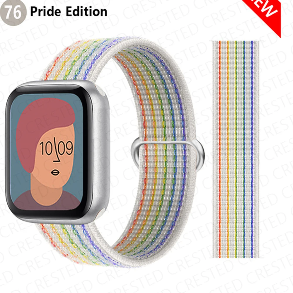 Boucle Sport pour Bracelet de montre Apple 44mm 45mm 42mm 46mm 49mm 40mm, Bracelet en Nylon Correa iwatch série 10 8 9 7 6 SE 5 4 Ultra2