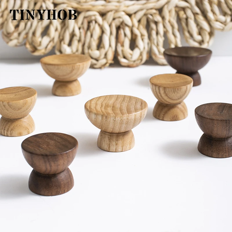 Wooden Dresser Drawer Pulls Natural Walnut Ash Bedroom Decor Cupboard Handles Kitchen Cabinet Handles Furniture Hardware