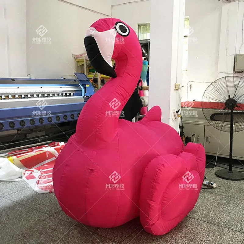 Flamingo inflável personalizado, decoração inflável de pano oxford, adereços de decoração de festa de evento