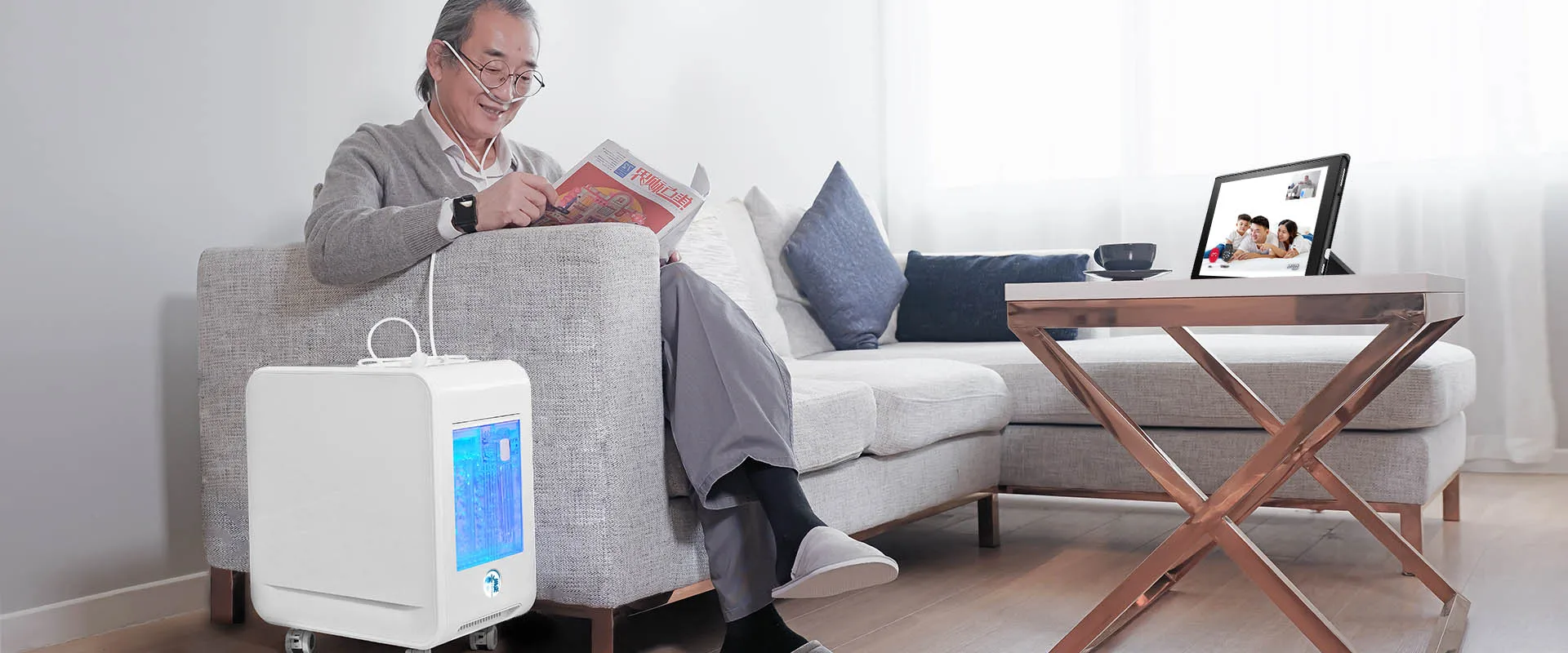 Umidificatore elettrico portatile per idrogeno e ossigeno con Conula