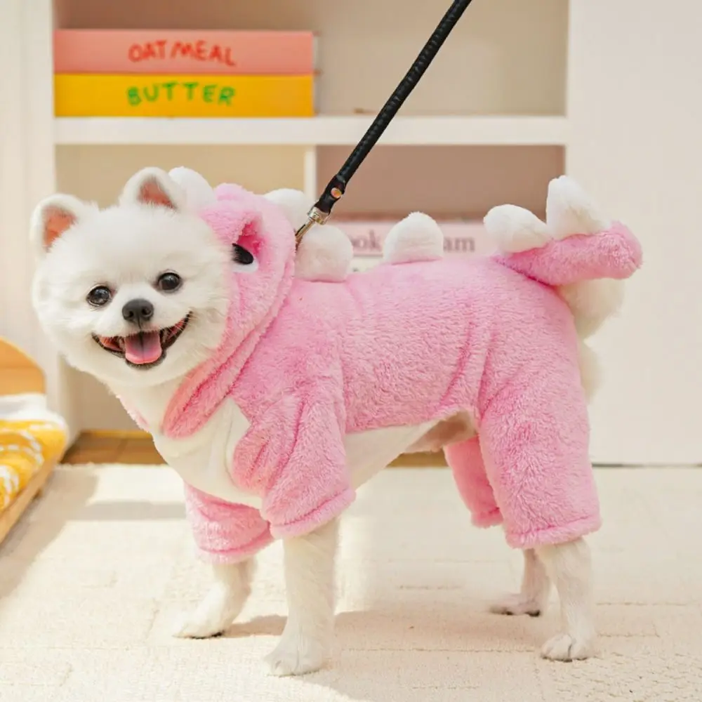 

Kawaii Cartoon Dinosaur Puppy Cat Clothing Thickened Jumpsuit Cat Sweatshirt Soft Warm Winter Pet Clothes Autumn/Winter