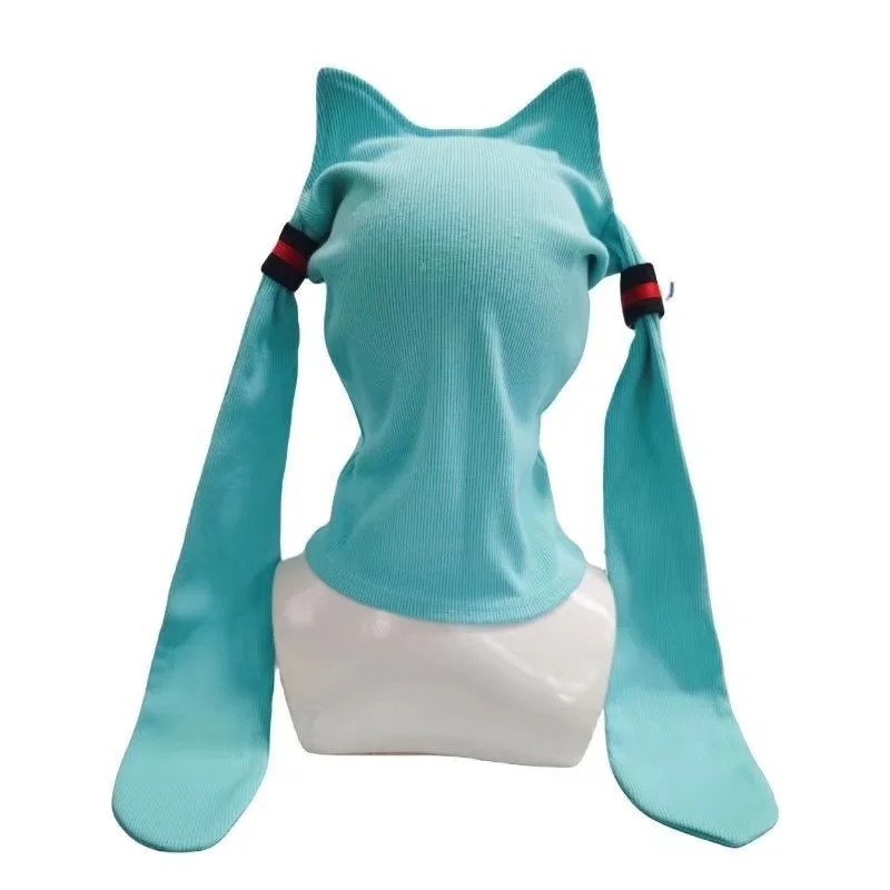 Lustige Anime Katzenohr gestrickte Gesichtsmaske Cosplay süße Strickmützen Halloween Party Kostüme Zubehör lustiger Integralhelm – Detail 4