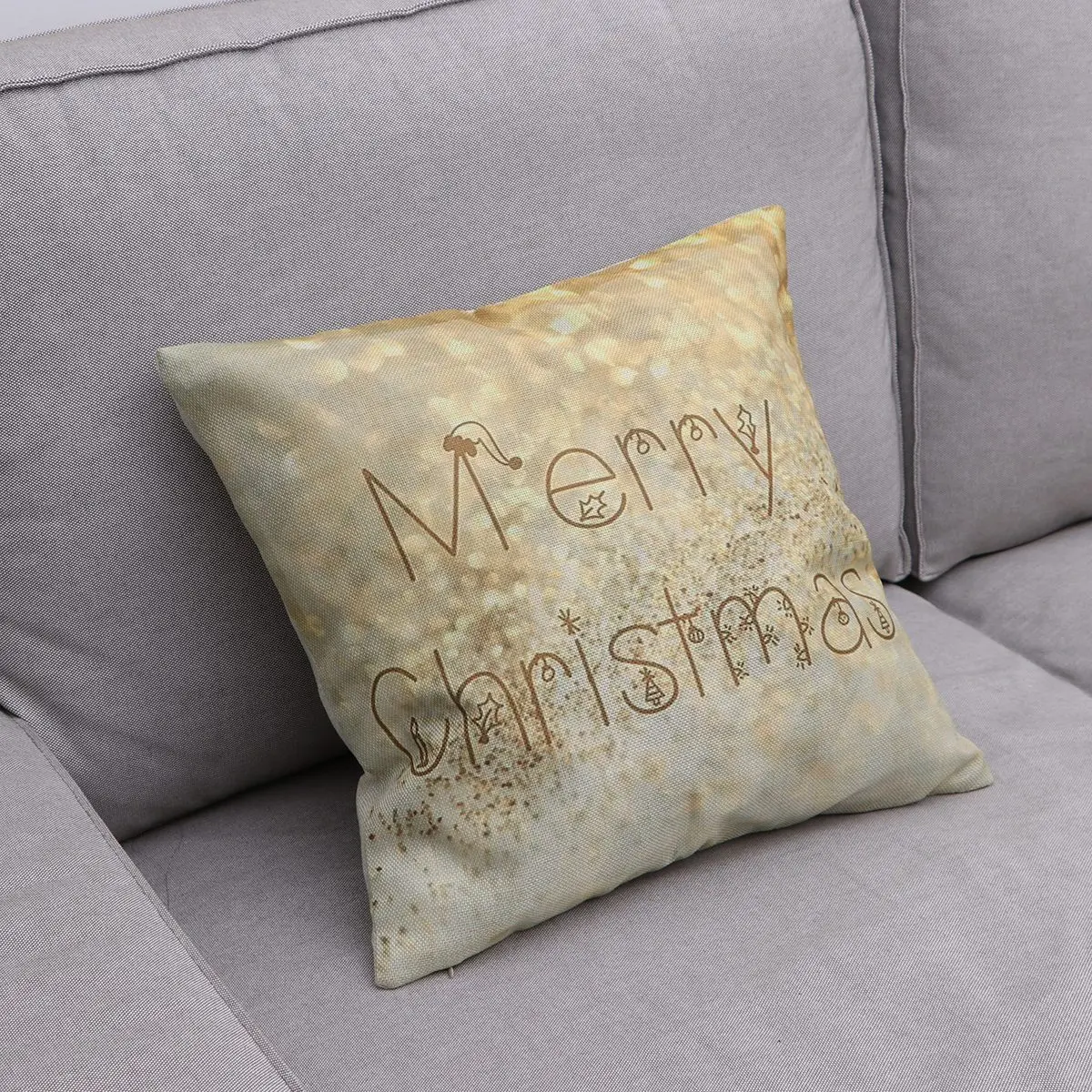 

Wear-Resistant Linen Throw Pillow Covers Creative Pattern for Home Sofa Bed Chair 45x45cm Christmas Party Decor