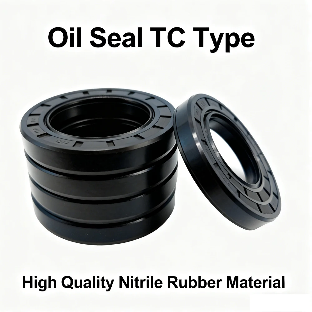 10pcs ID:5-10mm  OD:12mm-30mm Height: 4mm-10mm TC/FB/TG4 Nitrile Rubber NBR Grooved Lip Spring Gasket Ring Skeleton Oil Seal