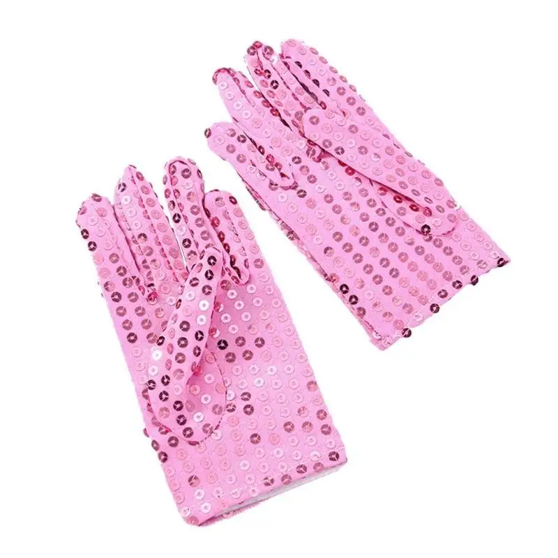 

652F Детские блестящие перчатки с блестками, эластичные перчатки с длинными пальцами, принадлежности для рождественской
