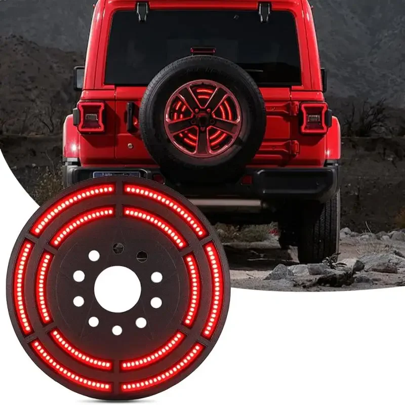 

14" Spare Tire Brake Light Double LED Running Light R 3rd Tail Light Wheel Lights for Wrangler JK JKU 2007-2022